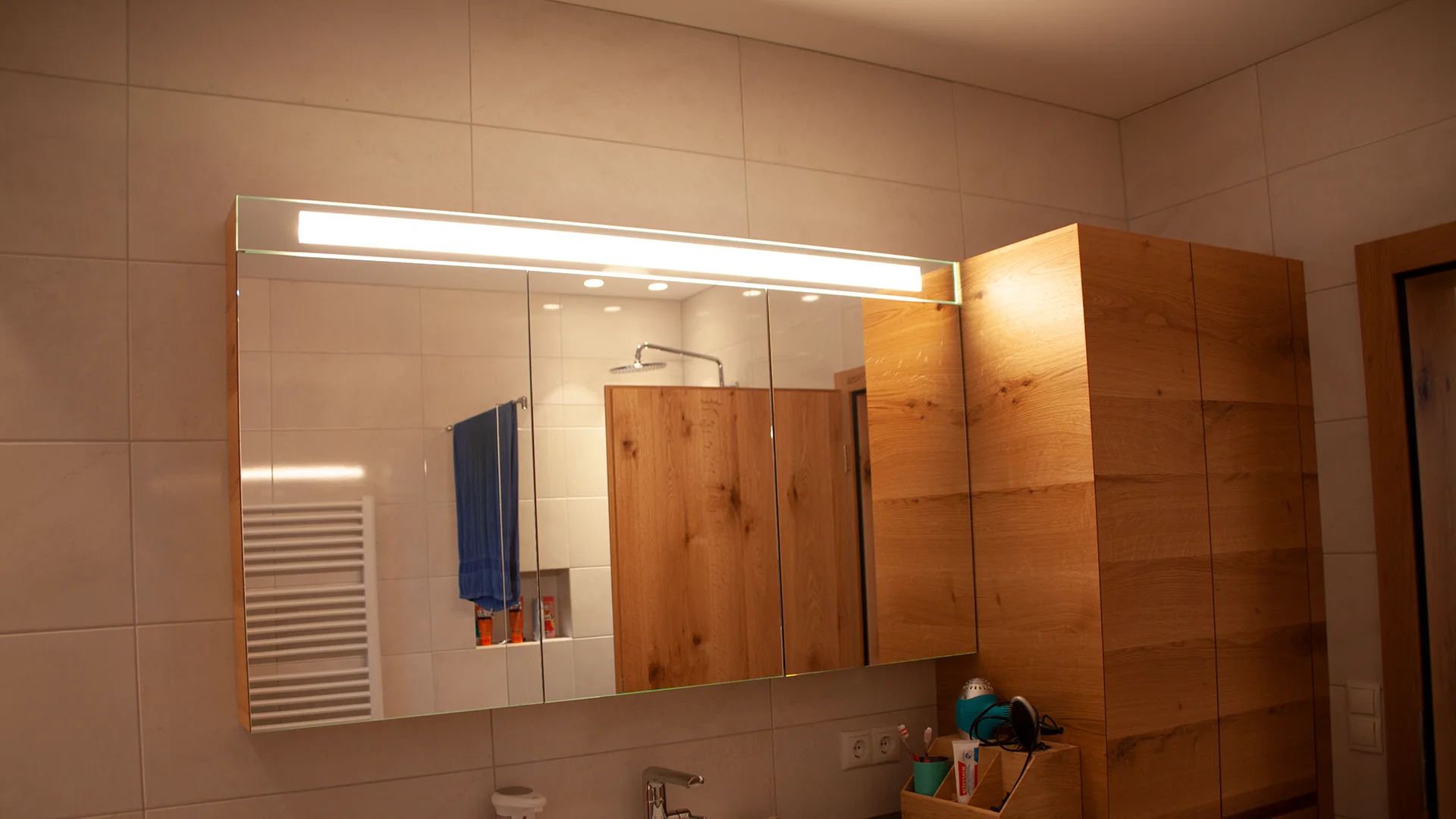 Badbeleuchtung im Wohnhaus bei Biohof Breuß