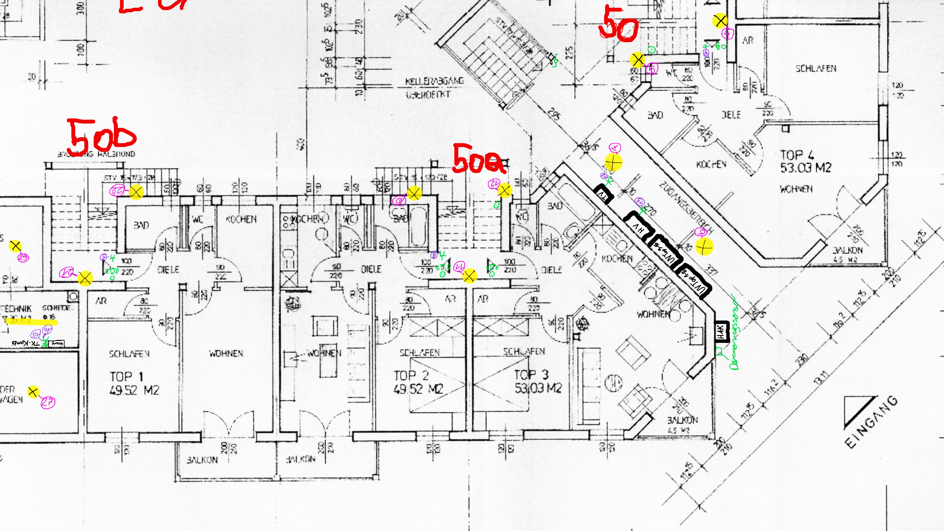 WSH Grundriss Wohnanlage - Daten für E-Check